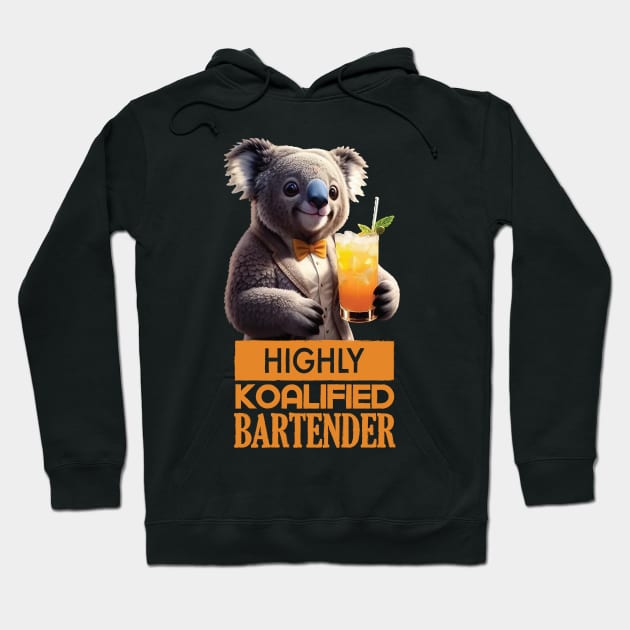 Just a Highly Koalified Bartender Koala 2 Hoodie by Dmytro